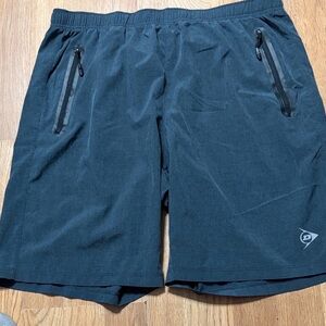🏃‍♂️ Dunlop Men’s Performance Athletic Shorts | Navy Heather | Zip Pockets|  Med